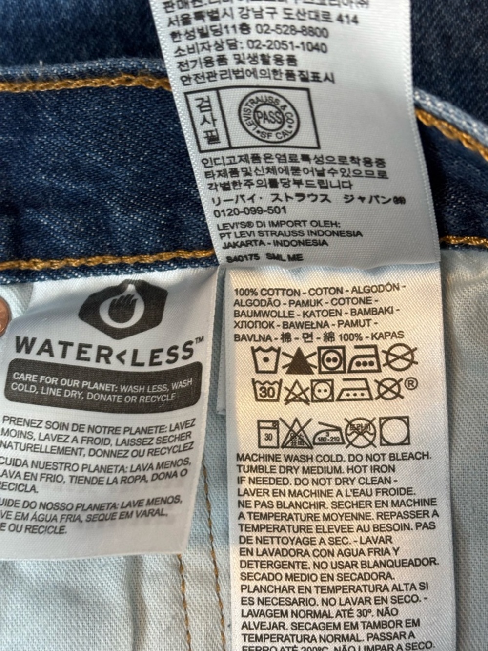 Levis Jeans Men 37x35.5 Blue 501 Straight Leg Dark Wash Button Fly Cotton Denim‎ - Picture 9 of 10